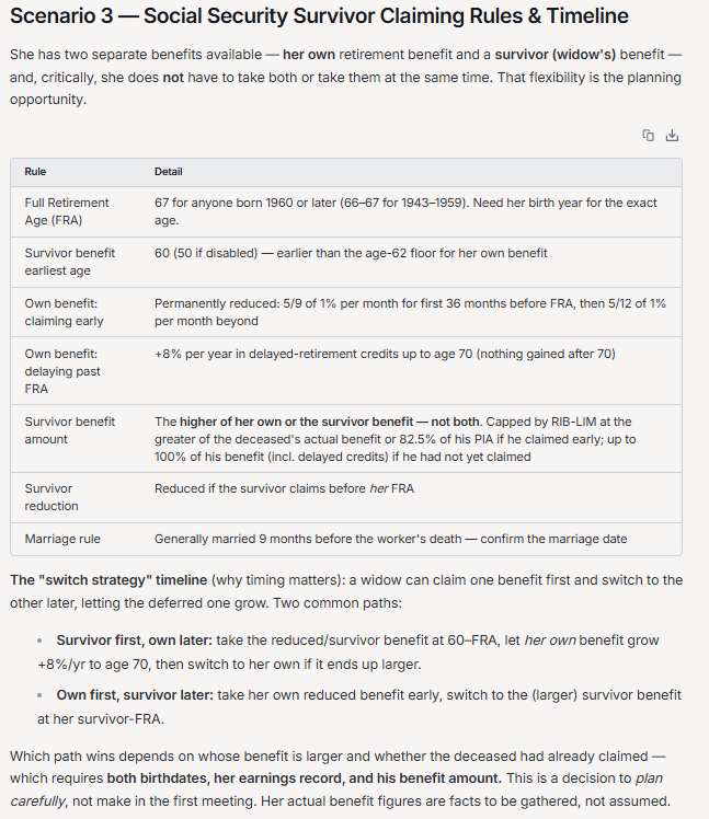 Scenario 3 - Social security claims
