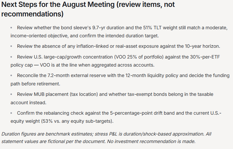 next steps for the meeting