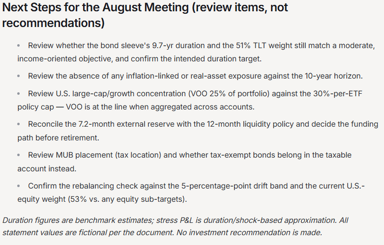 next steps for the meeting