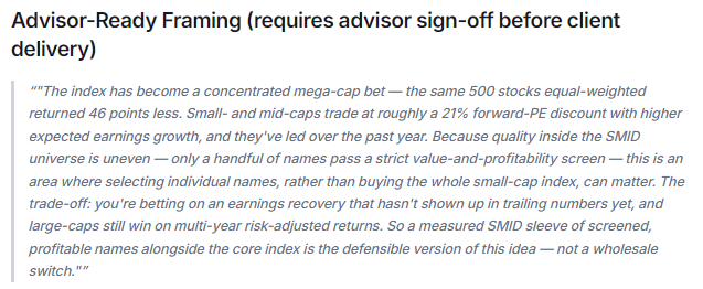DeepVest's advisor-ready framing
