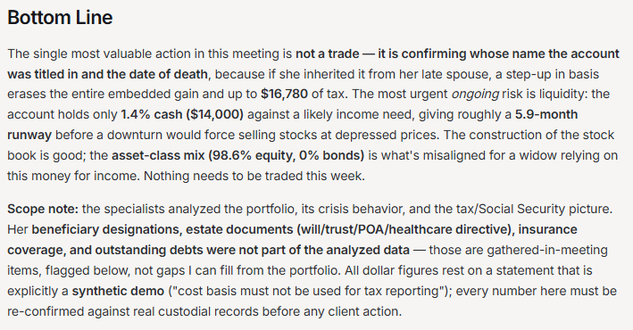 Bottom line analysis